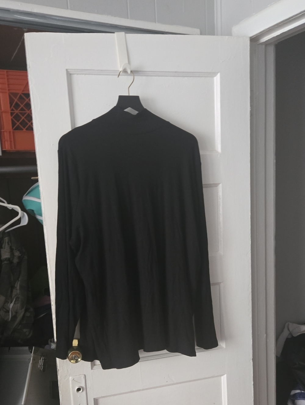 Ava & Viv Black Long-Sleeve Mock Neck Shirt